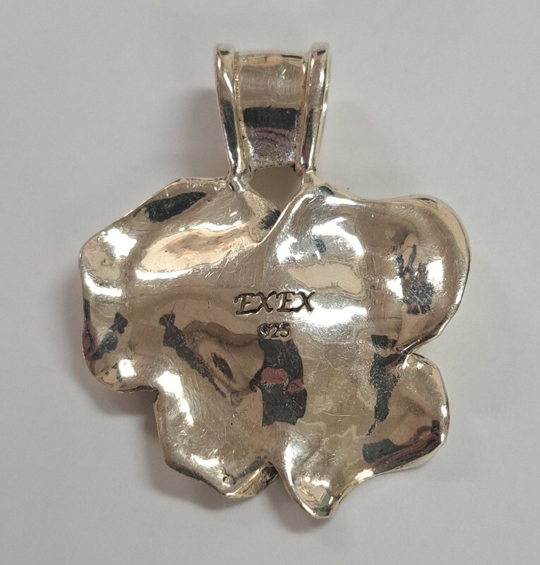 Estate Jewelry EXEX Claudia Agudelo Rose .925 Sterling Silver Pendant 1 5/8″