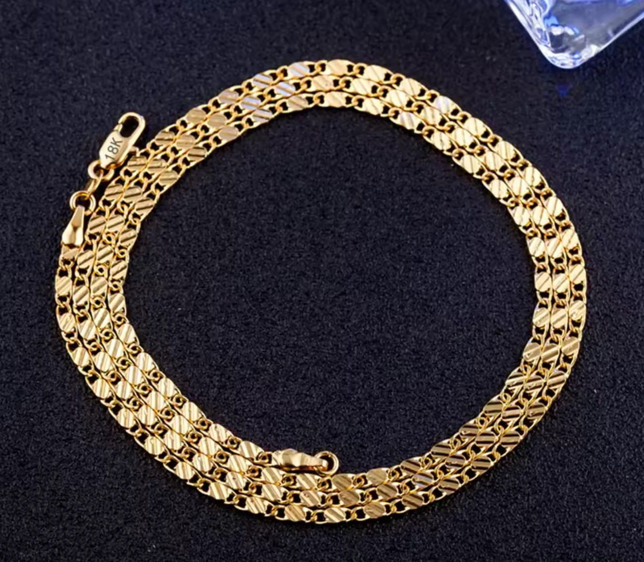 18k Gold Plated 925 Sterling Silver Chain Necklace Necklace 40CM