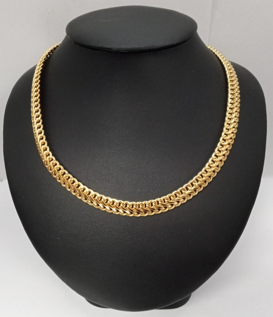 (MA2) Milor Italy 14k Yellow Gold 18 Grams 9.2mm Fancy Double Curb Necklace 16″