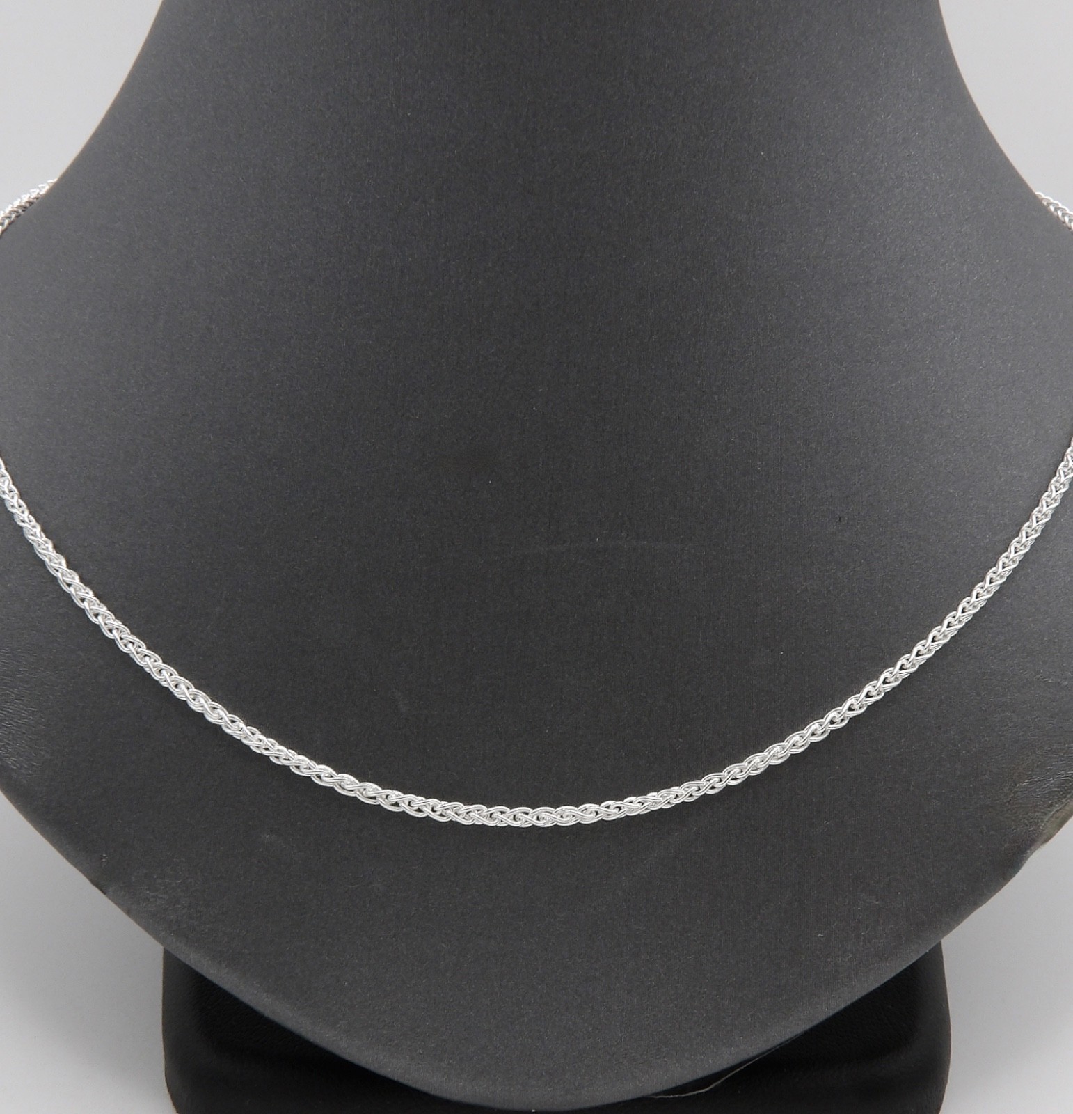 Sterling Silver Round Wheat Link Pendant Chain Necklace Long 36in Italy New