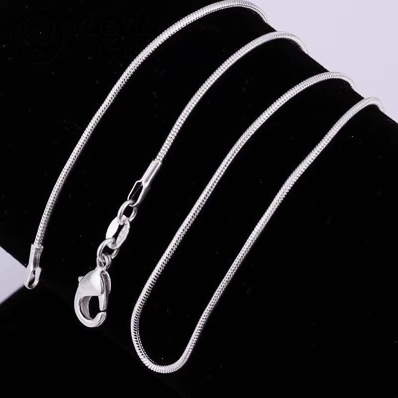Men&Women’s 925 Sterling Silver Tarnish-Free Italian Snake Chain Necklace 16-24*