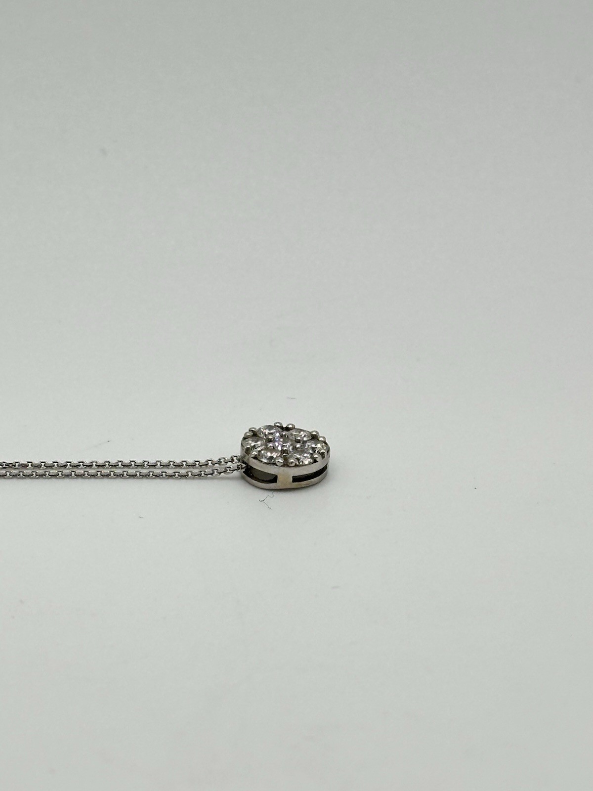 .33ctw Natural Diamond Round Cluster 8mm Pendant Necklace 14k White Gold 20”