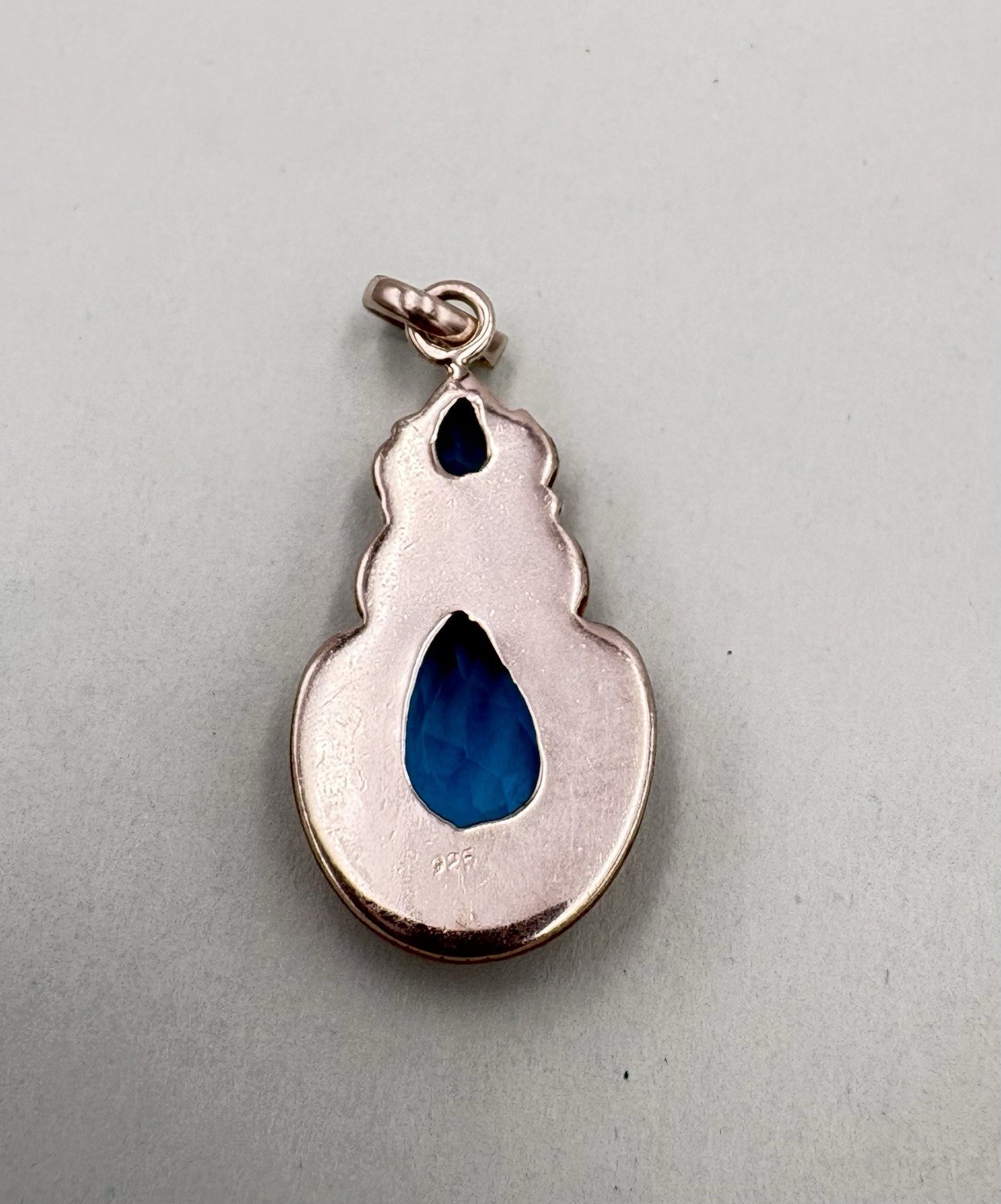 925 Sterling Silver Blue Topaz Teardrop Pendant – Pendant Only