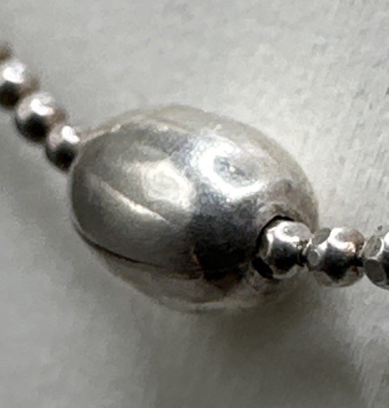 Sterling Silver 1.1mm Beaded Link Chain With Alternating Larger Beads 32in 9.45g