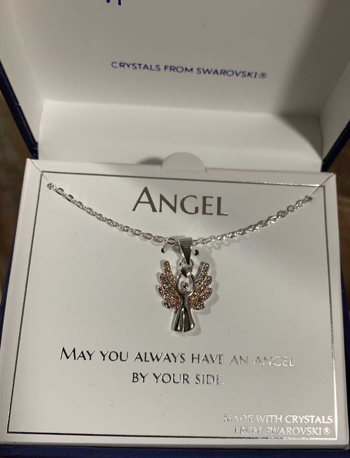 Brilliance 💥 Swarovski Genuine Crystal ❤️ Angel necklace 18 inch NEW With Box