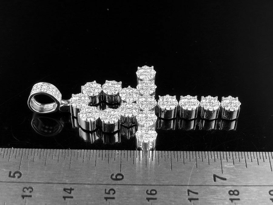 2.25ct Lab-Created Moissanite Egyptian Cluster Ankh Cross Pendant Gold Plated