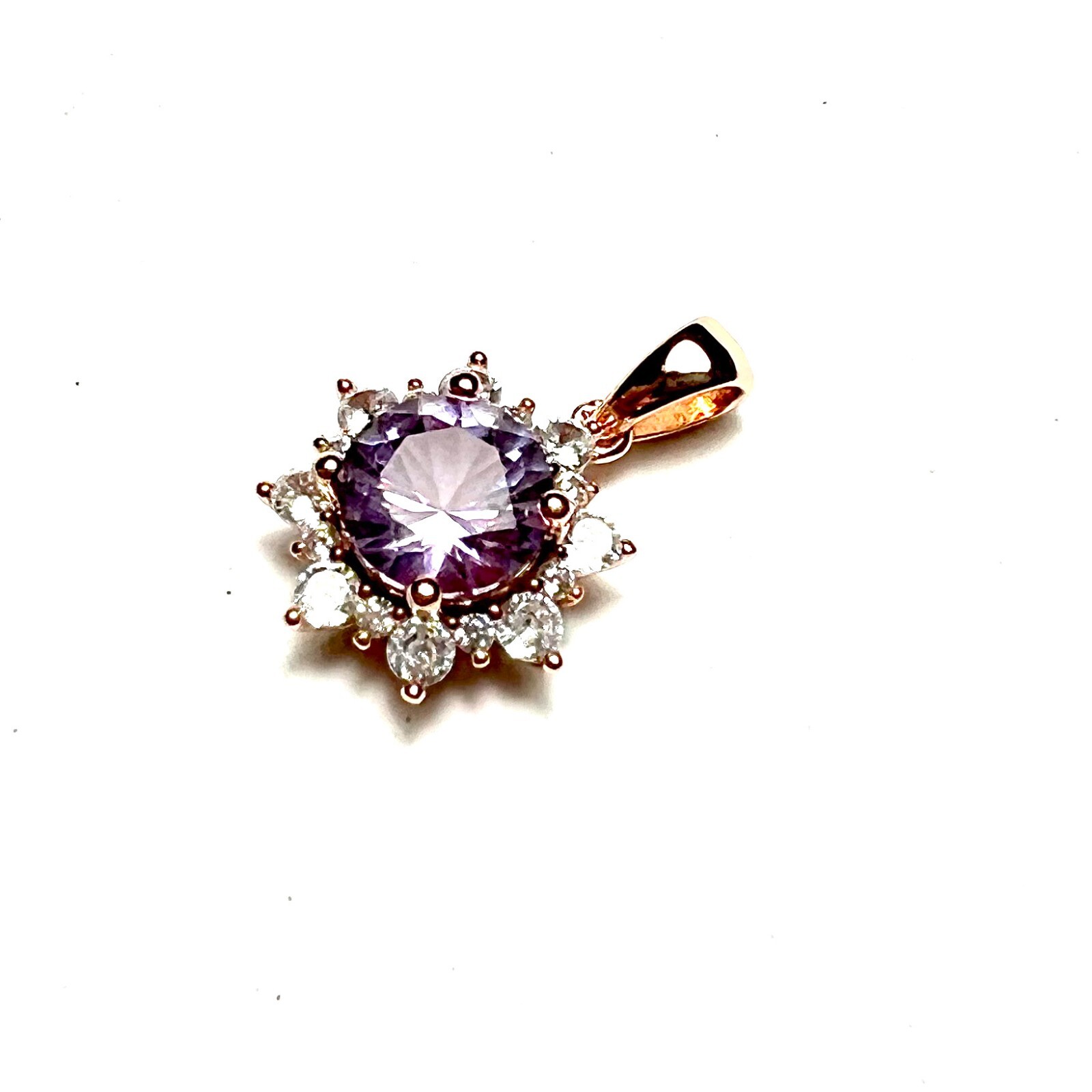 Lab Grown Color Change Alexandrite Pendant Rose Gold Vermeil , June Birthstone