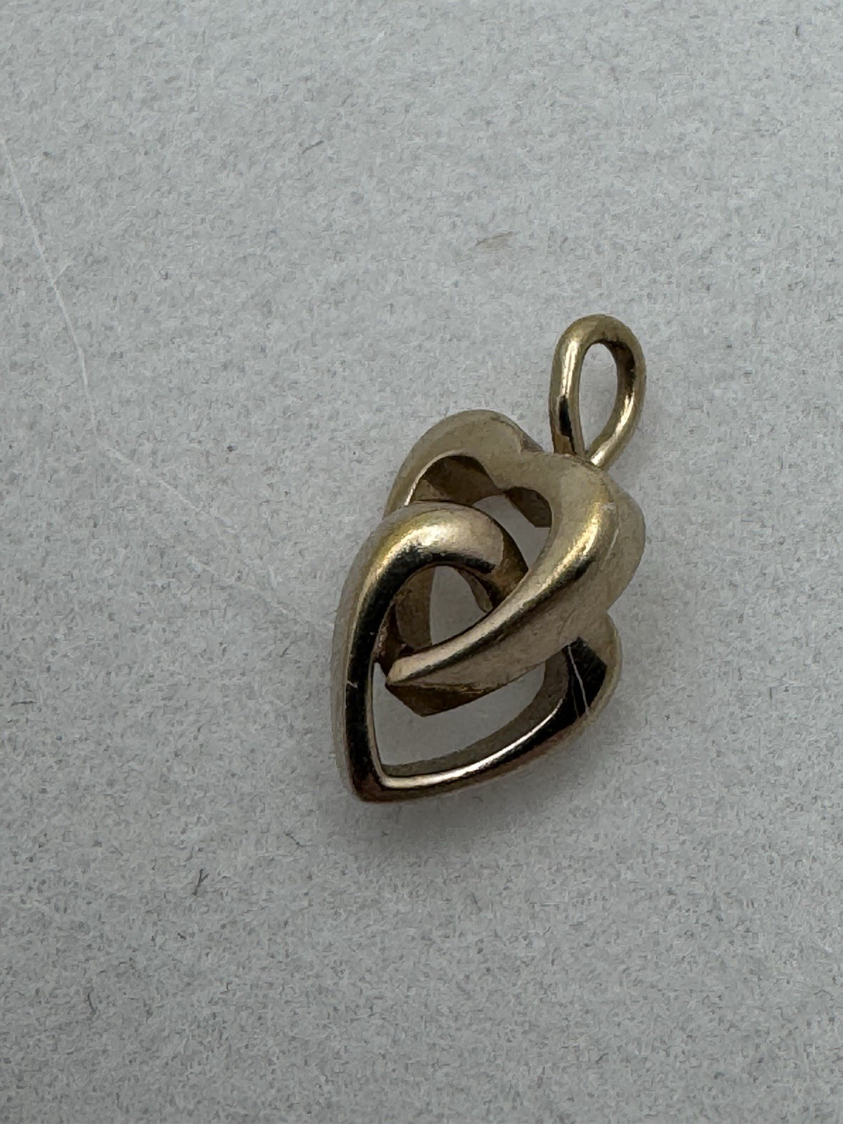 14K GF Double Heart Gold Filled Pendant Craft Elegant Woman Fashion Tiny