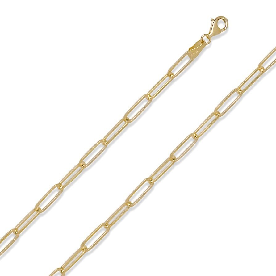 10k Yellow Gold Solid PAPERCLIP Cable Link Chain Necklace 22Inch 3.4 grams 2.5MM