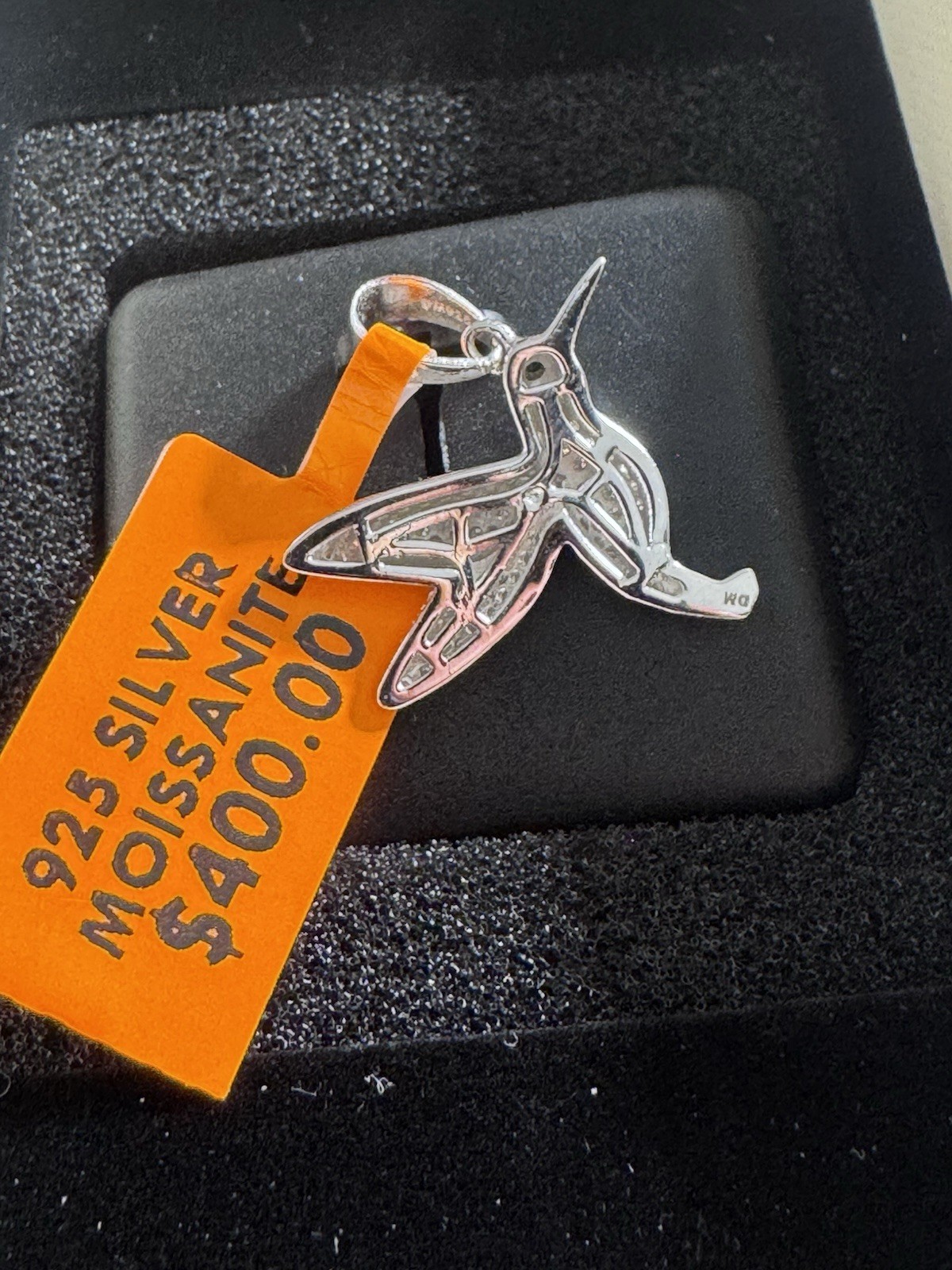 Stunning 925 Sterling Silver 1CTW Moissanite Hummingbird Pendant Iced Out Charm
