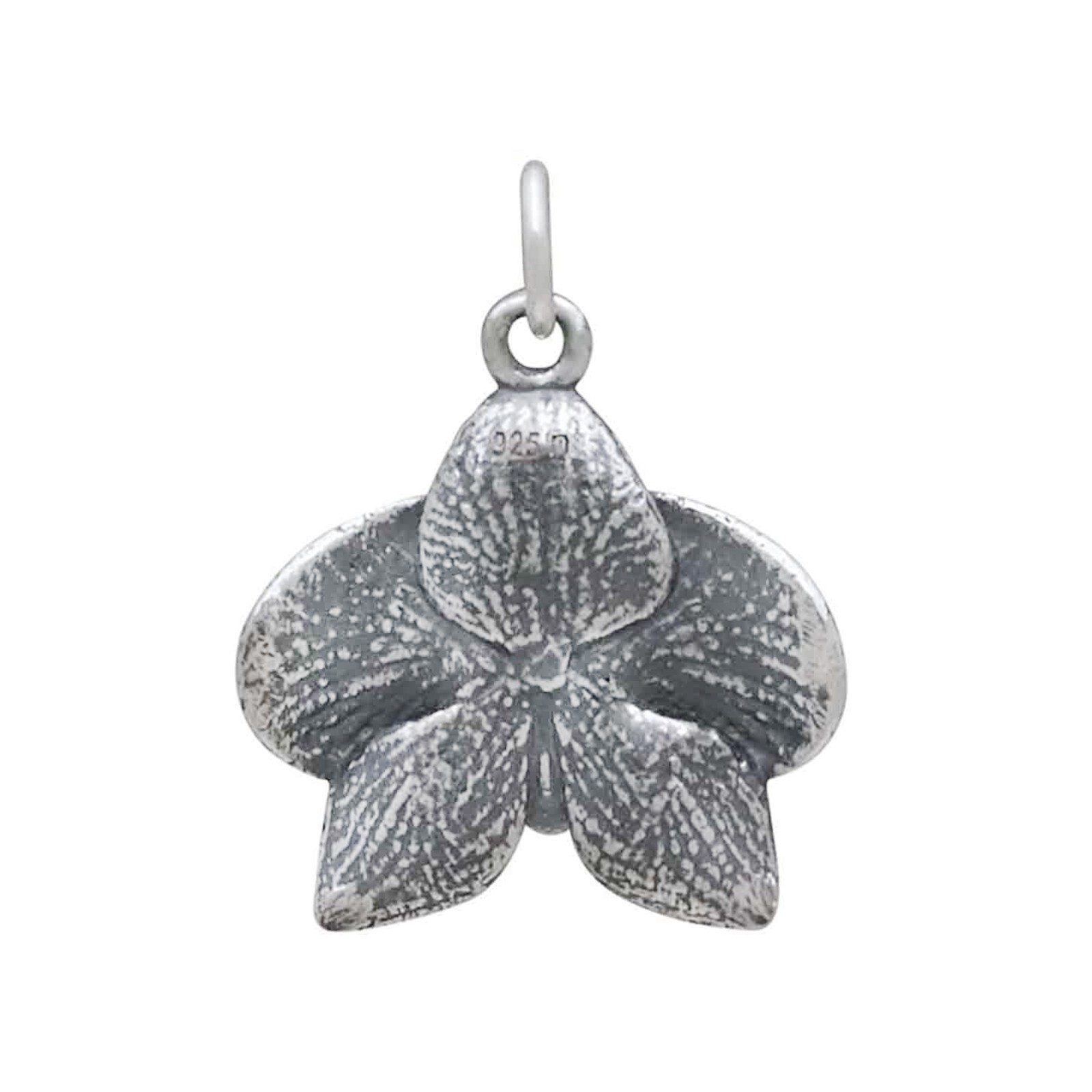 Orchid Flower Bloom Blossom 925 Solid Sterling Silver Charm Pendant