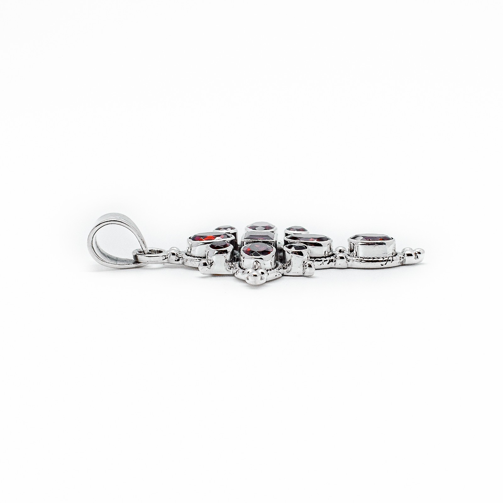 925 Sterling Silver Natural Red Garnet Cross Pendant Women’s Jewelry Gift
