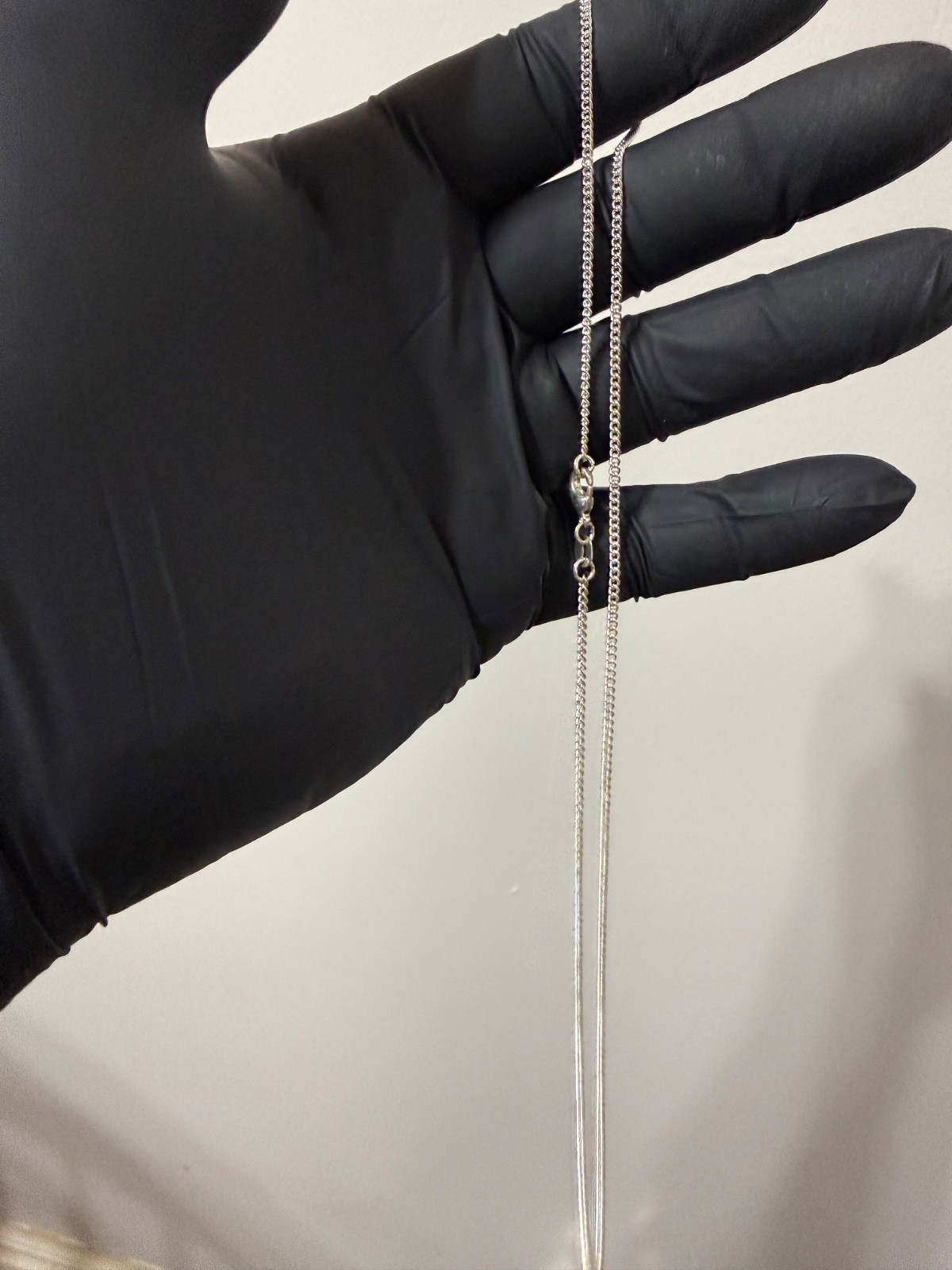 chain necklace solid sterling silver 925 stamped 1.5 mm 18 inch