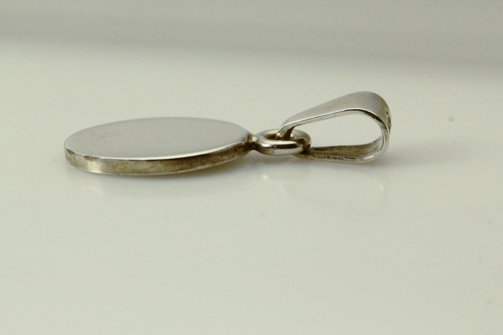 925 Sterling Silver Engravable Oval Pendant 4.6 Grams (PEN4546)