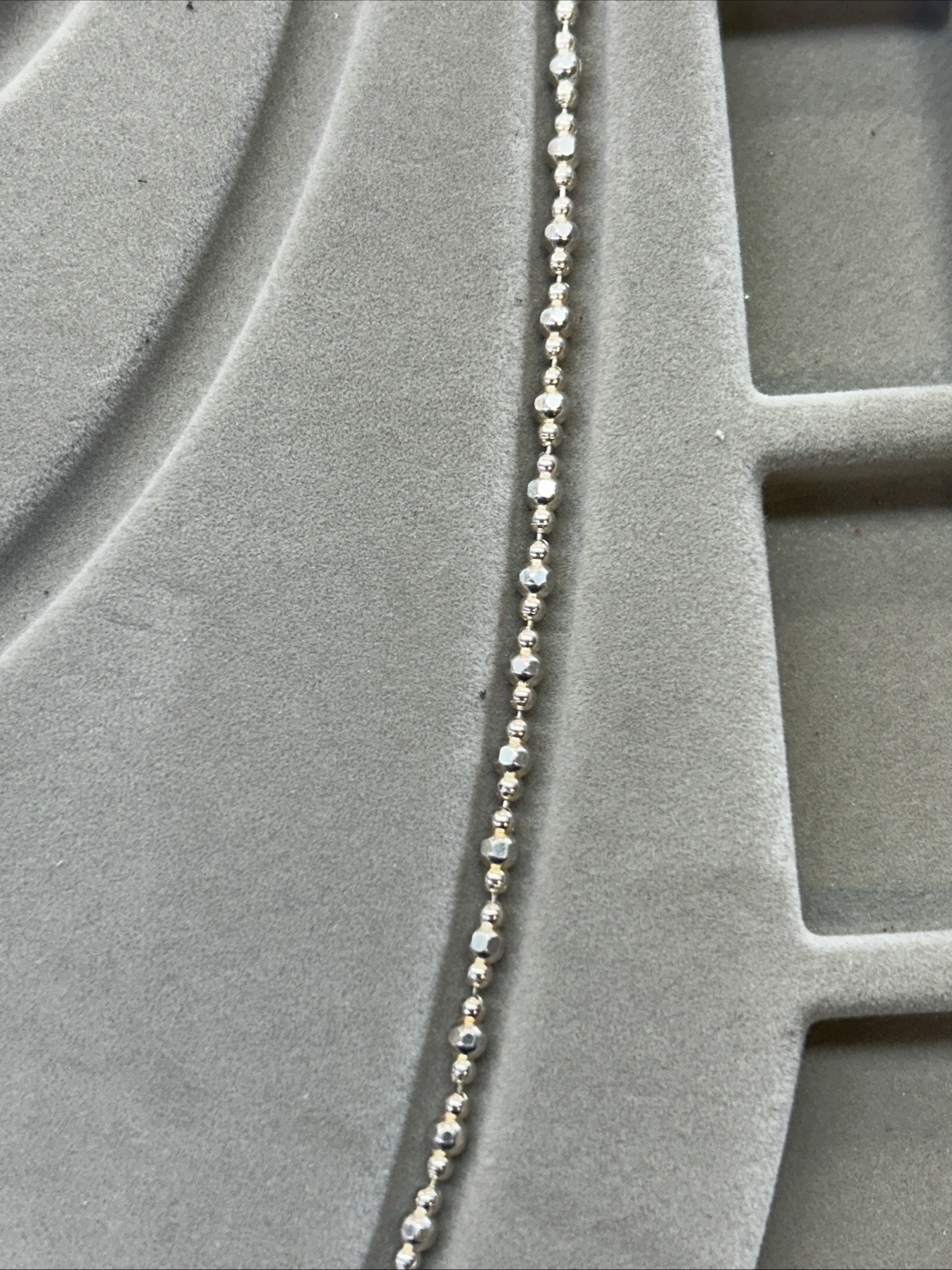 SILVER .925 36IN 24 GRAMS Diamond Cut Beaded NECKLACE