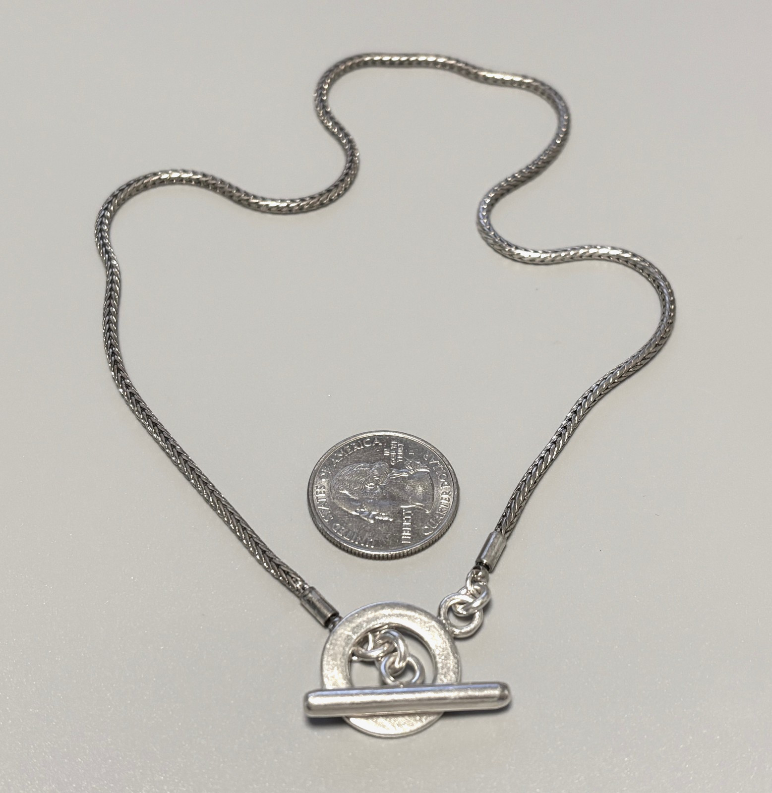 925 Sterling Silver ROPE CHAIN Toggle Closure Necklace 17in – 19g