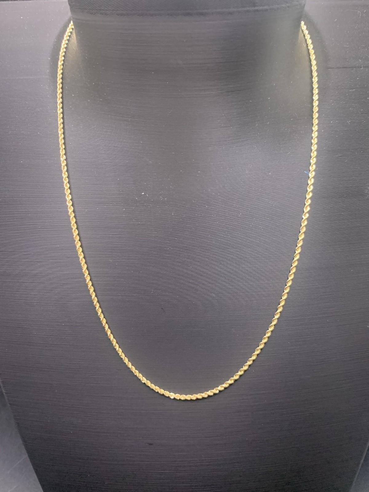 10k Yellow Gold Diamond Cut Hollow Rope 18” 1.6mm