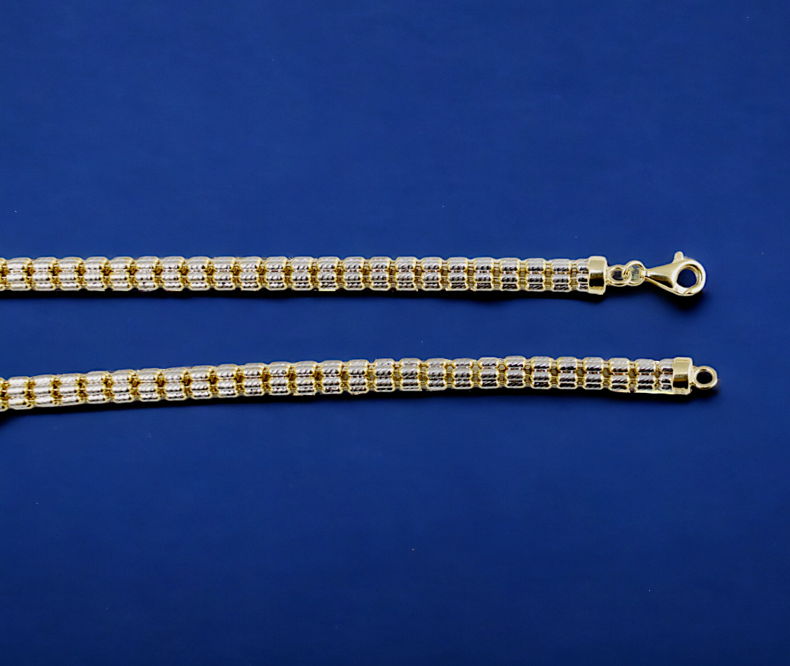 14K Yellow Gold SOLID Ice Link Pave Necklace Bracelet Chain Gold 2mm-5mm 7″-30″