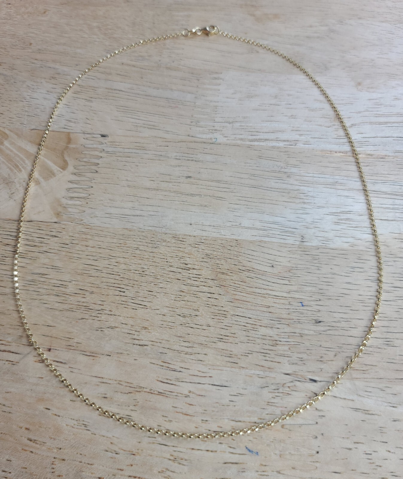 New 14k Solid Yellow Gold Cable Chain 19.5″ Necklace 1.4mm Signed CX 2.55g