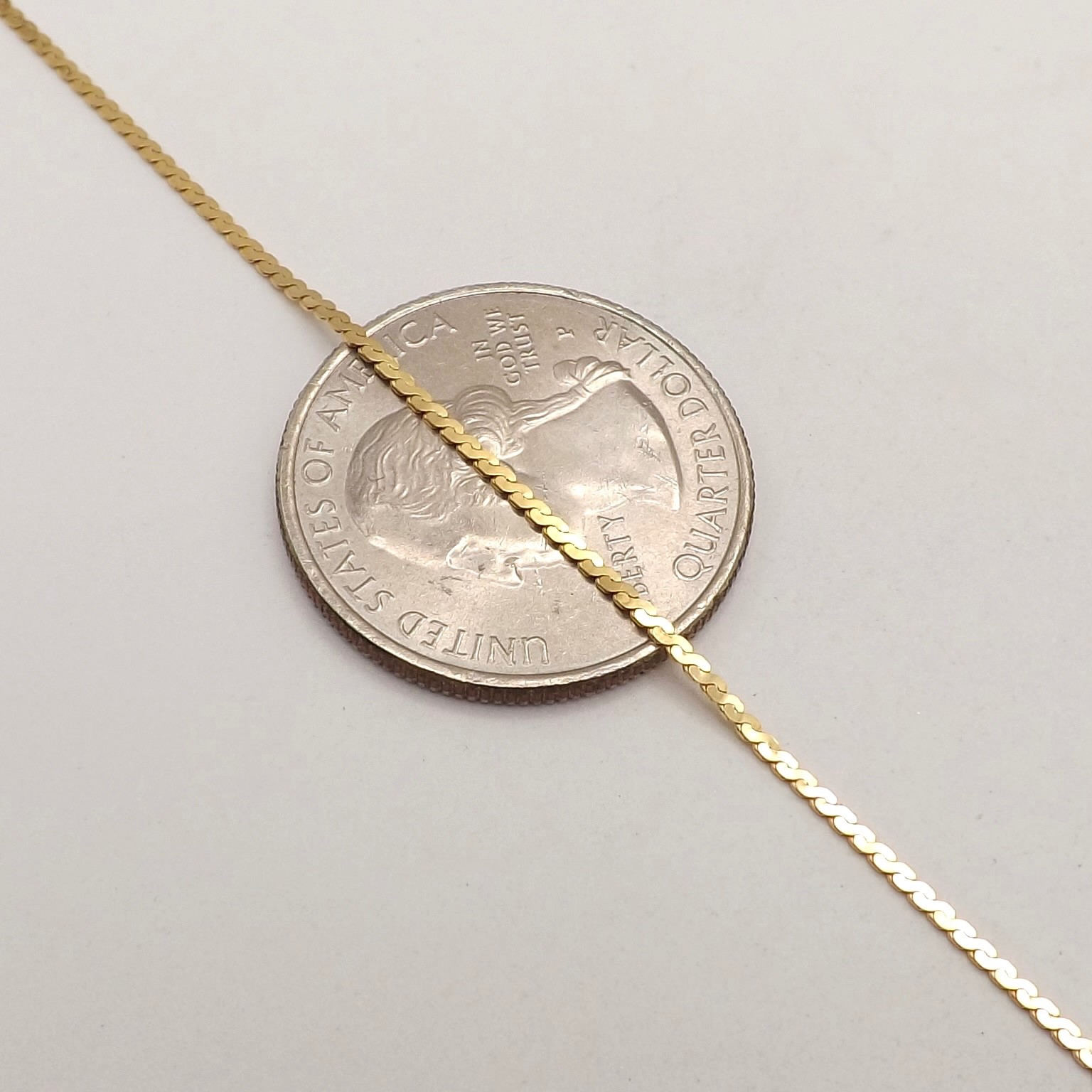 Solid 14k Gold Serpentine S Link Pendant Chain Necklace 20in