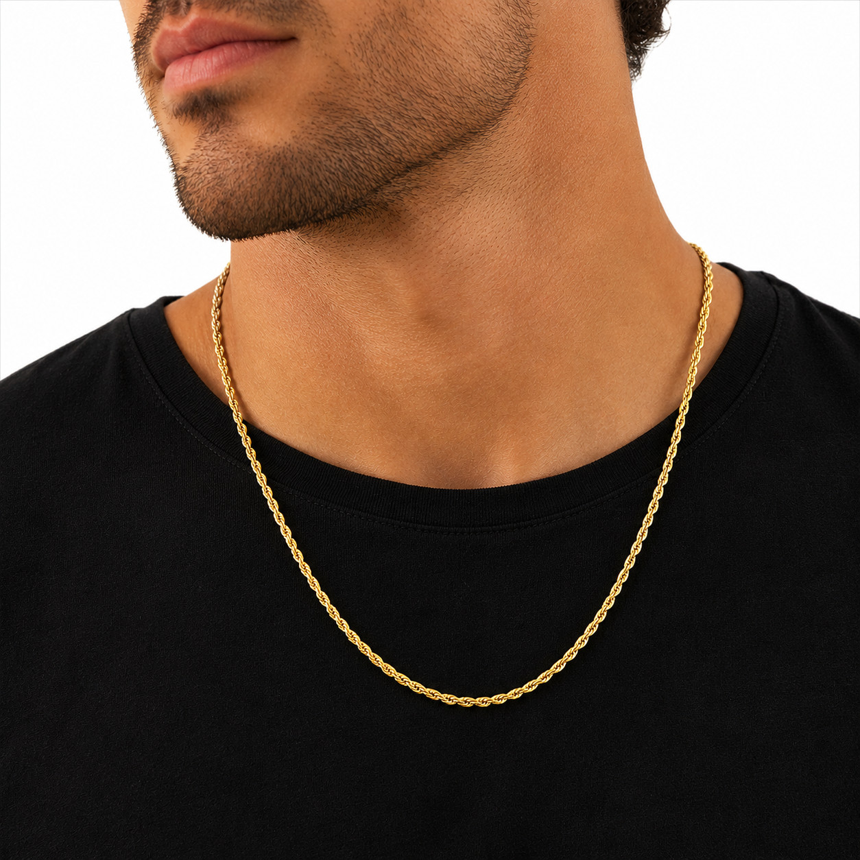 Italian 1/200 14k Yellow Gold Rope Chain Cadena Necklace Men Women 2 1/2mm 20 in
