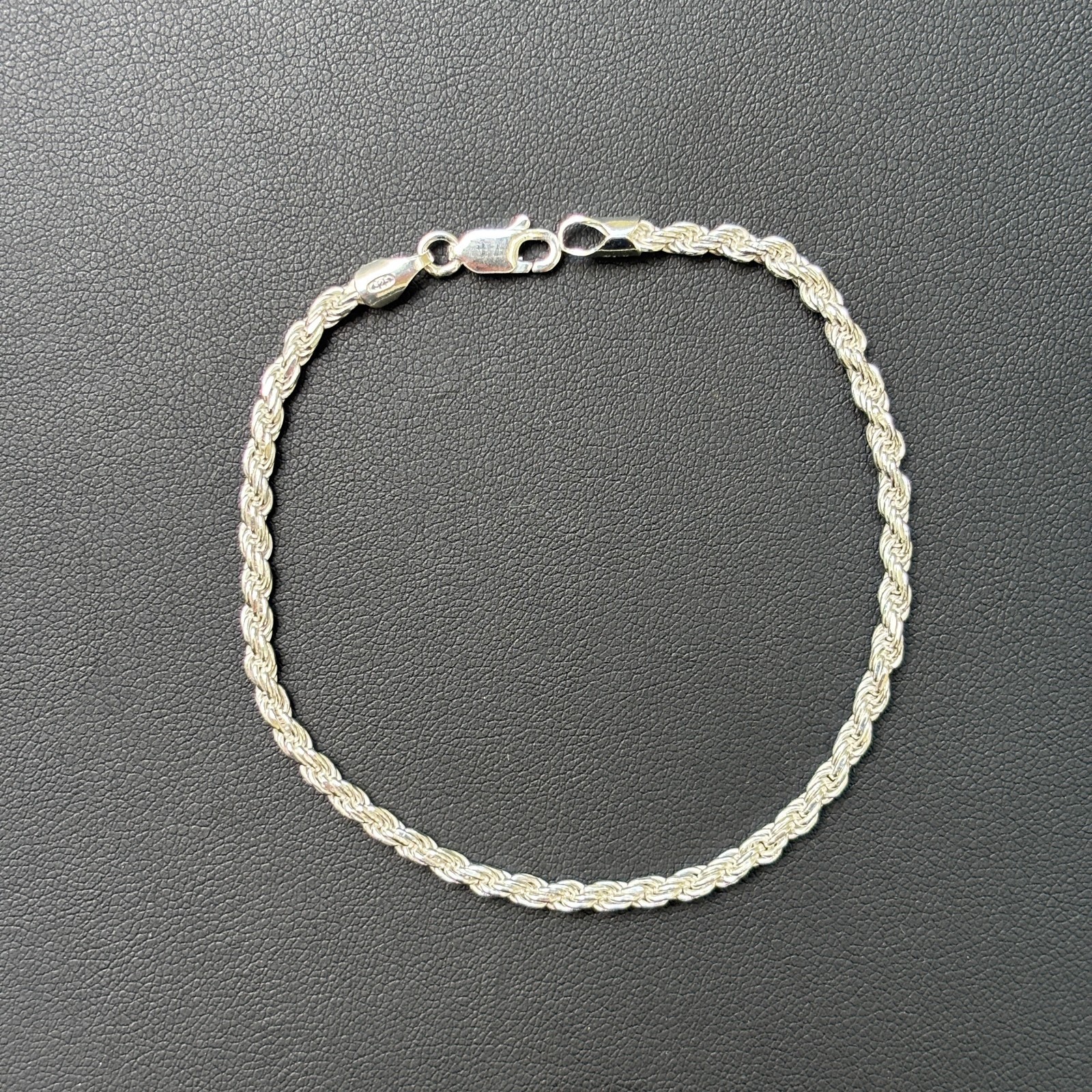 3mm Diamond Cut Rope Bracelet – Solid 925 Sterling Silver Or 14k Gold Vermeil