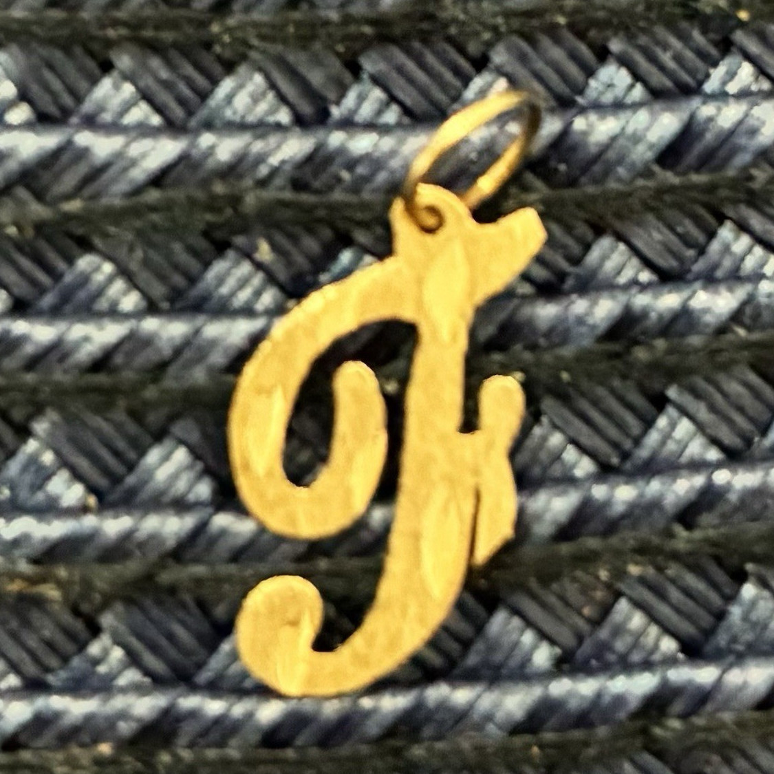 10k Yellow Gold Letter F Initial Alphabet Pendant Charm, No Stone