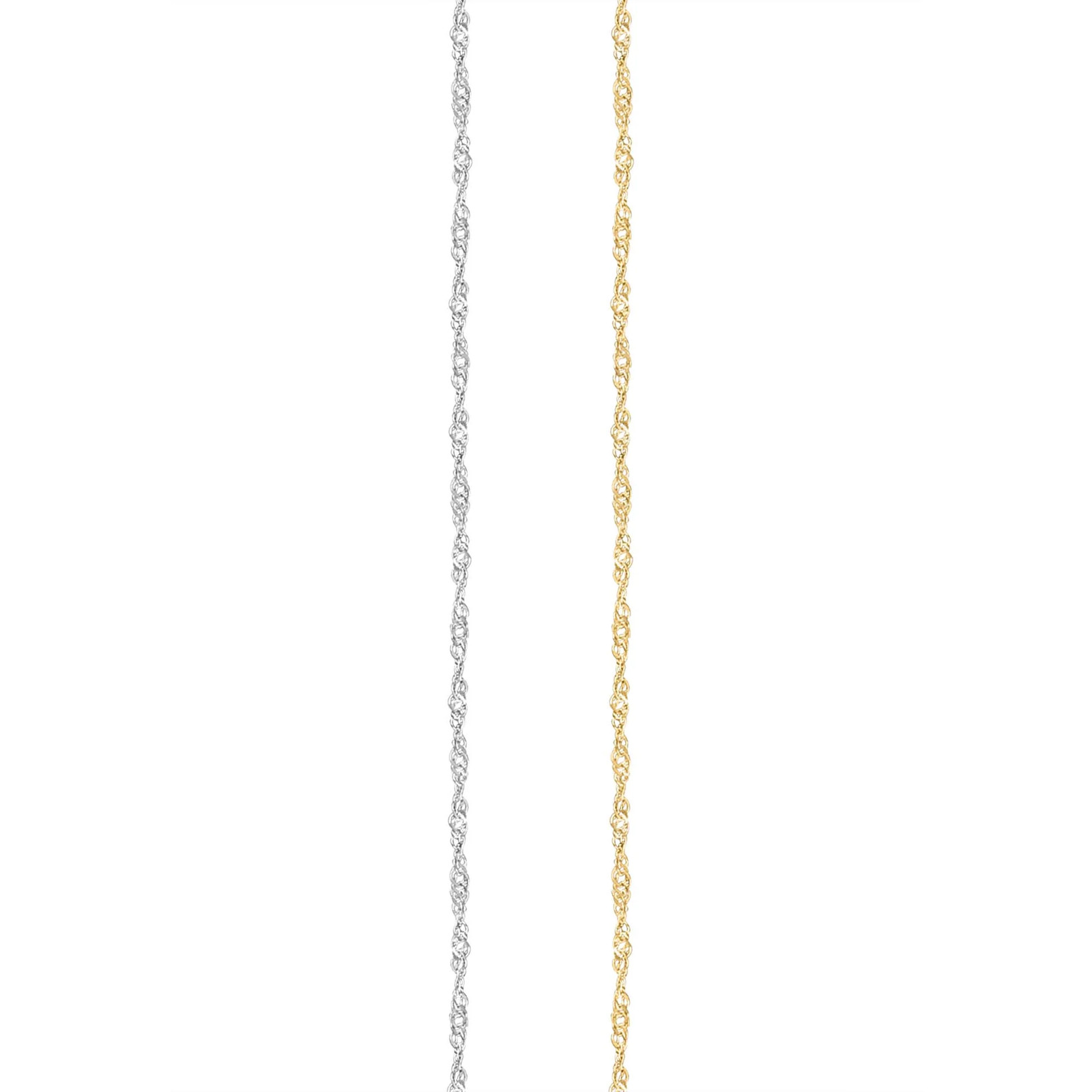 1.4MM 14K Solid Gold Rope Chain Yellow Gold or White Gold