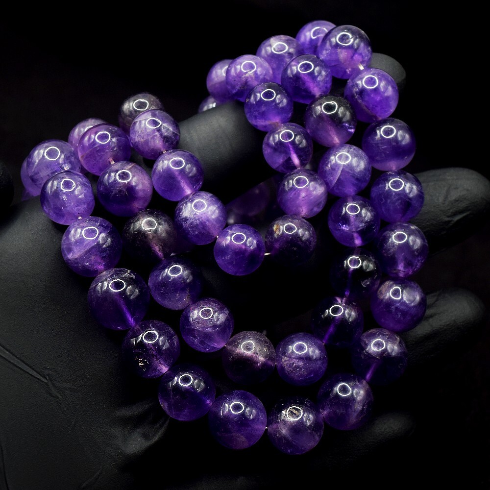 3 Strand Awesome Stunning Purple Amethyst 1096.00Cts Beaded Necklace VK 07 E617