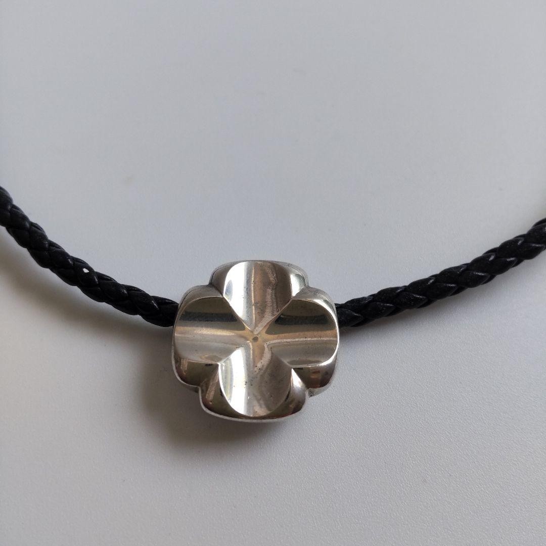 Georg Jensen Sterling Silver 925 Clover Choker Necklace Black from Japan