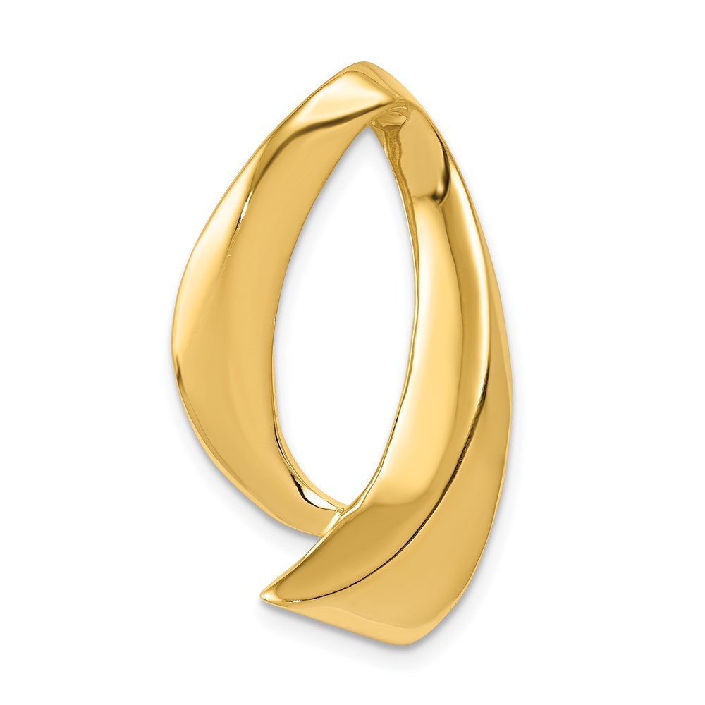 14k Yellow Gold Fits up to 8mm Regular,10mm Reversible Omega Slide Pendant 2.97g