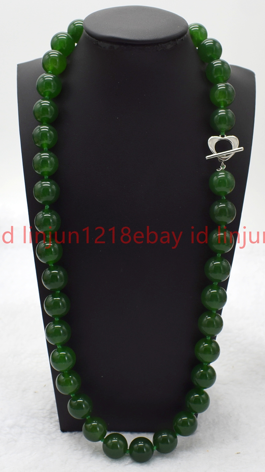 Natural 8/10/12mm Dark Green Jade Round Gemstone Beaded Necklace 18-32in