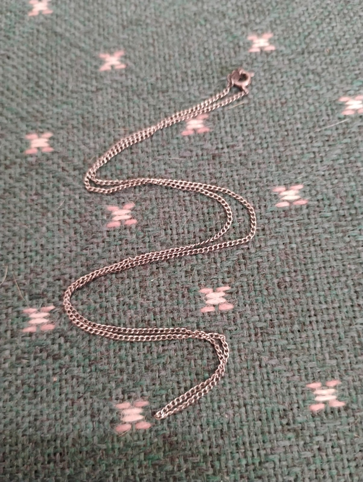 Sterling Silver Chain Link Necklace 18in CACO Sterling Stamped On Clasp Unique