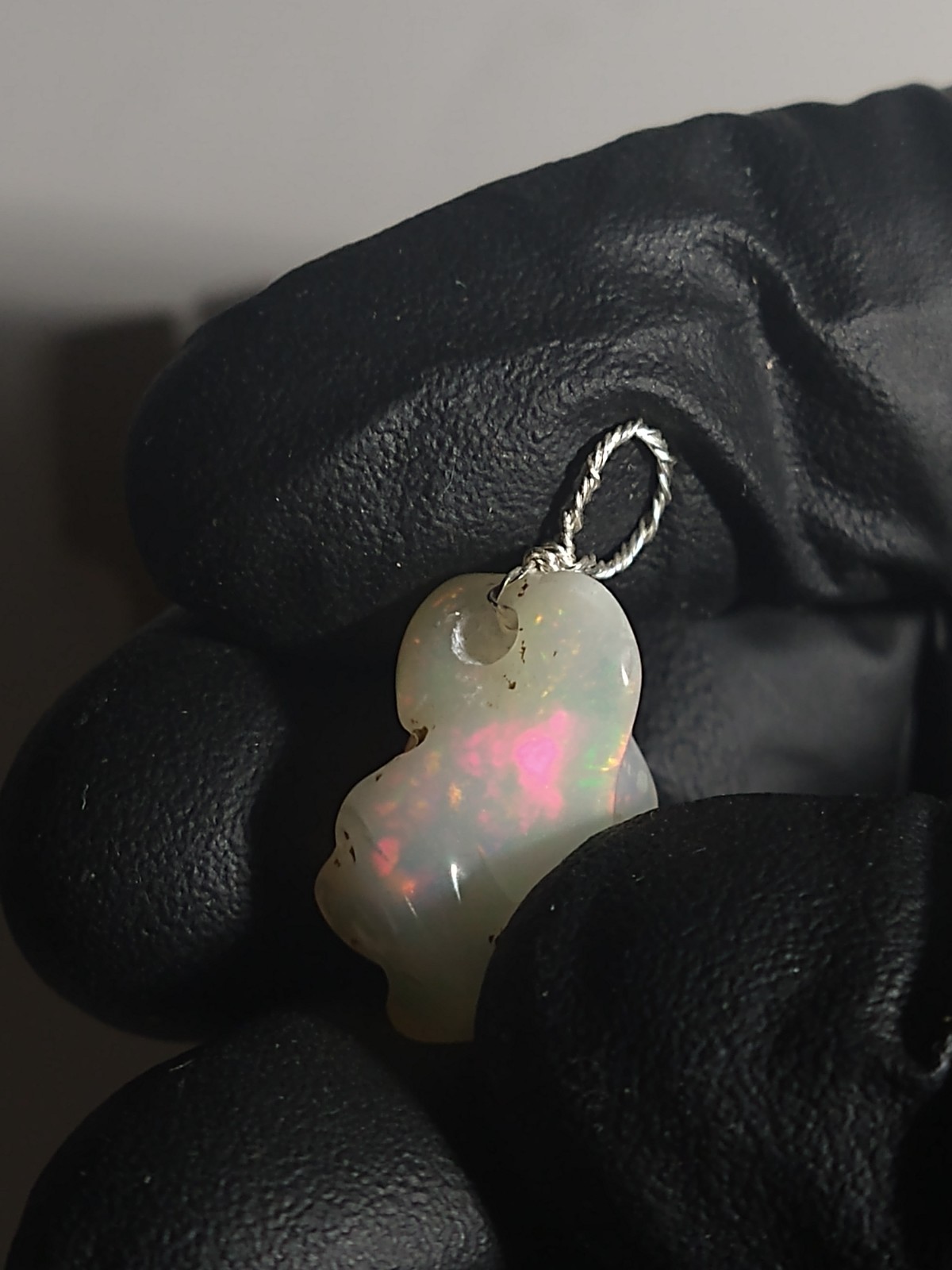 Bigger Opal Pendant Tumble Freeform Sterling Silver