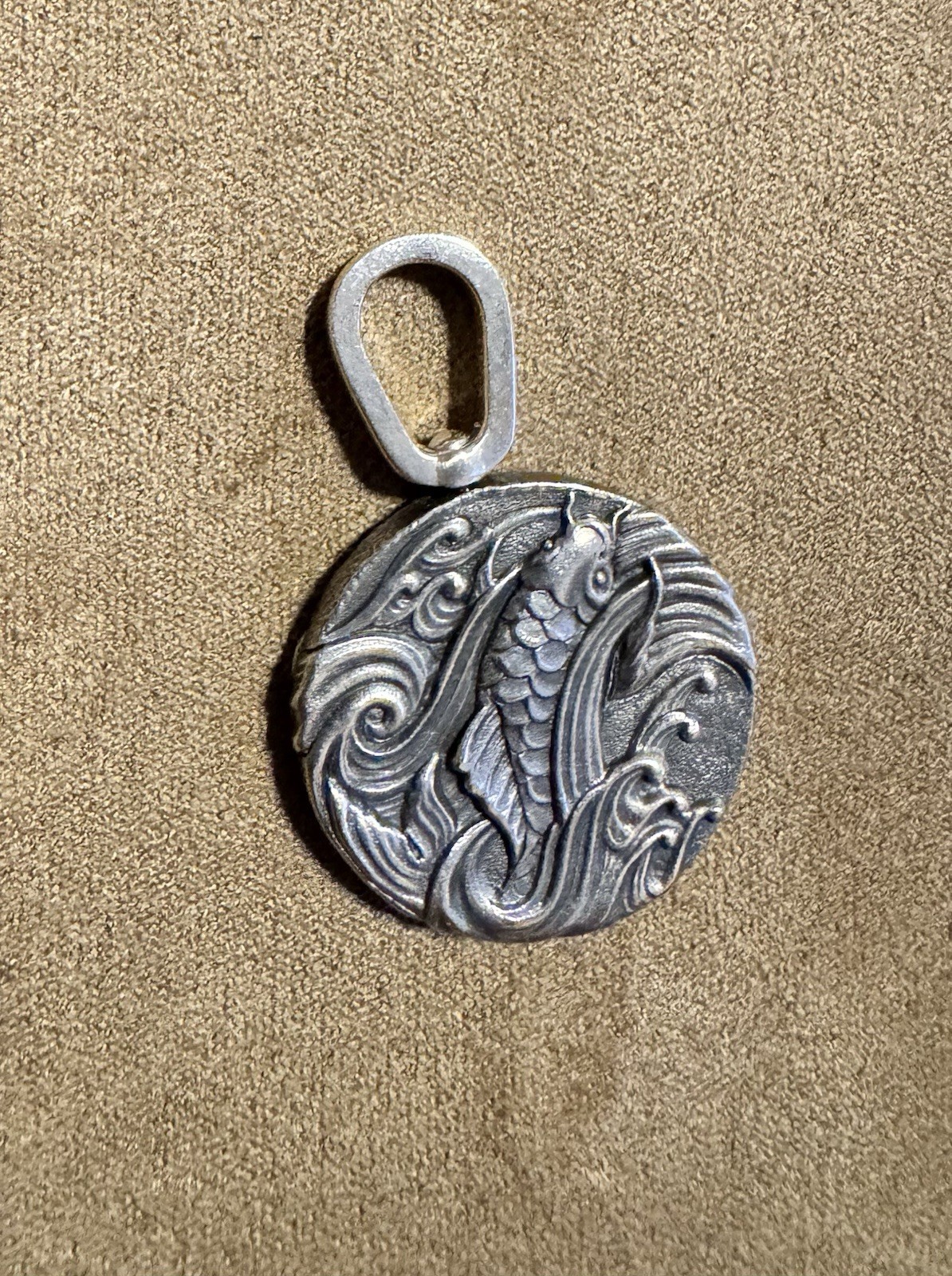 David Yurman Dragon & Koi Amulet Pendant Sterling Silver Double-Sided Medallion