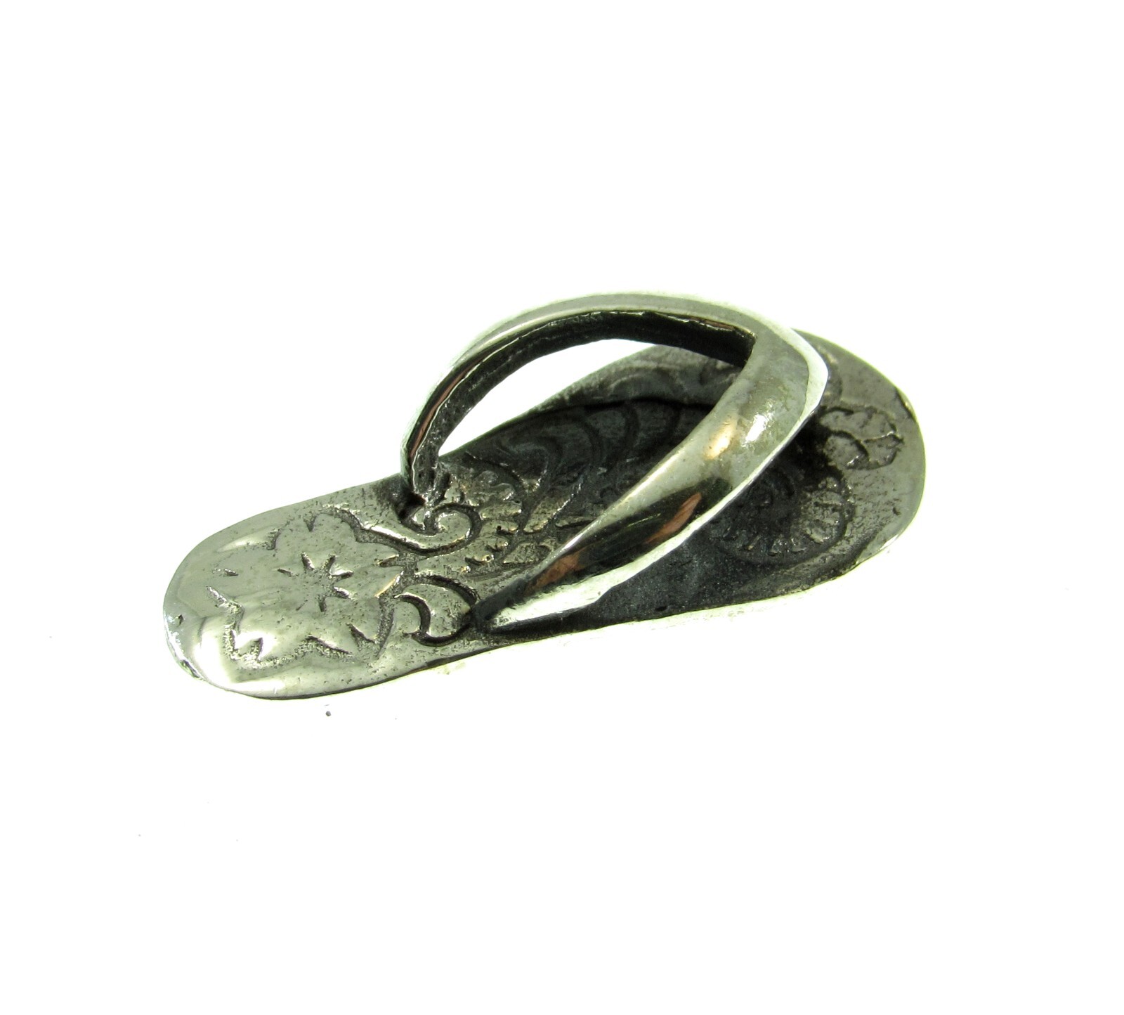 Handcrafted Solid 925 Sterling Silver FLIP FLOP Sandal Slide Pendant