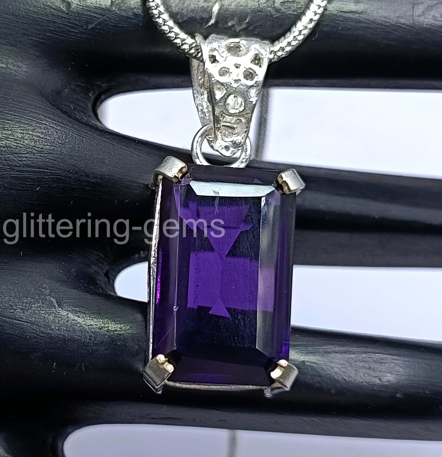 32.5 Ct Natural Purple IGL Certified Alexandrite Pendant 925 Silver Gems 5JOV
