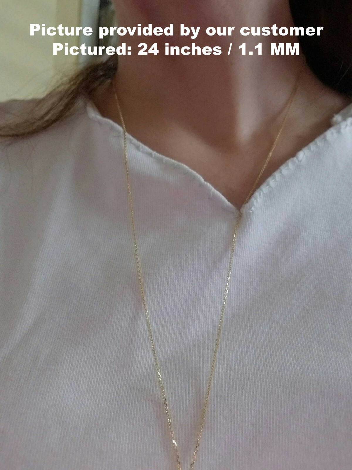 Solid 14K Gold Diamond Cut Cable Link Chain Necklace, 16″- 24″, 0.6mm – 1.1mm