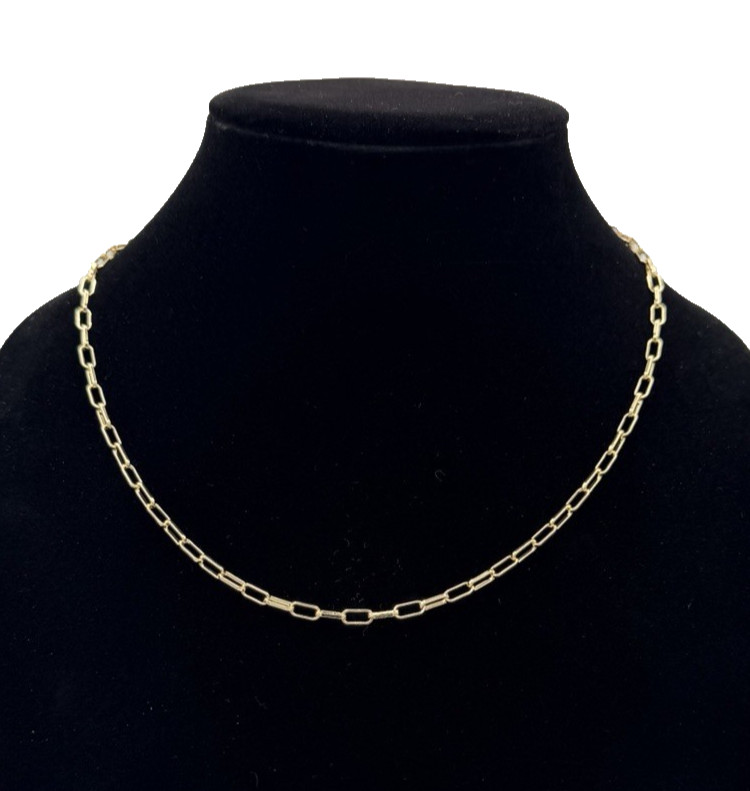18K Gold Filled 19.5″ 3.5mm 9g Rolo Paperclip Link Chain (Stamped) New