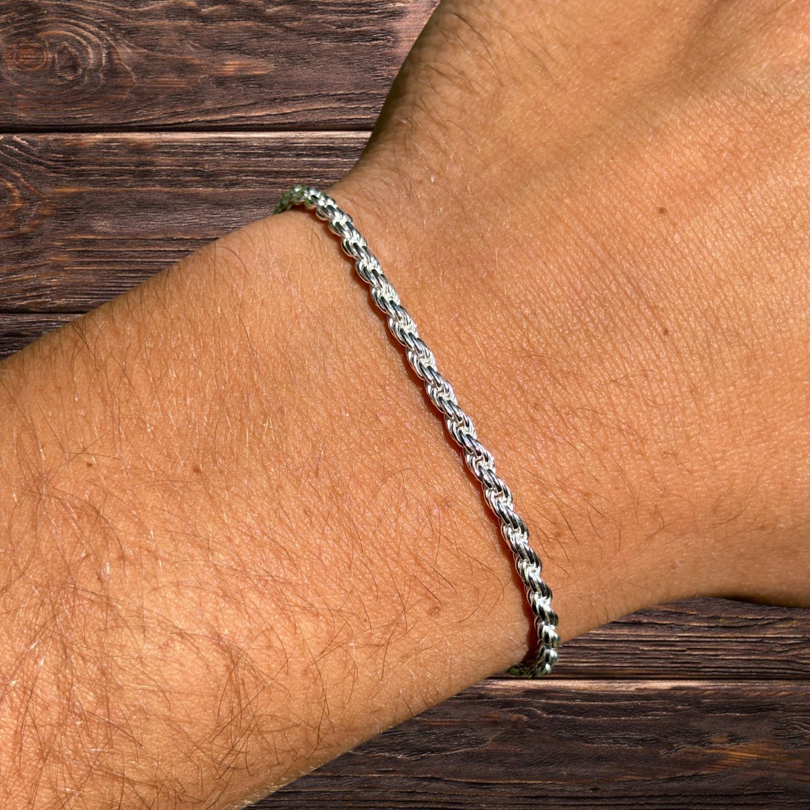 3mm Diamond Cut Rope Bracelet – Solid 925 Sterling Silver Or 14k Gold Vermeil