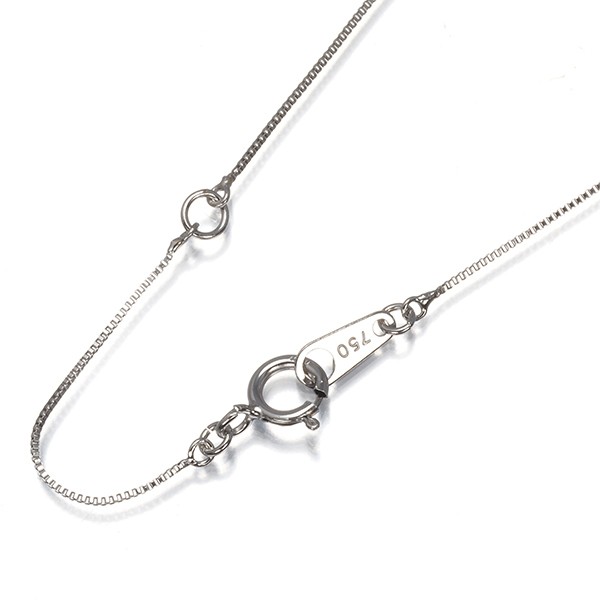 Box Chain Necklace 40cm 18K 750 White Gold