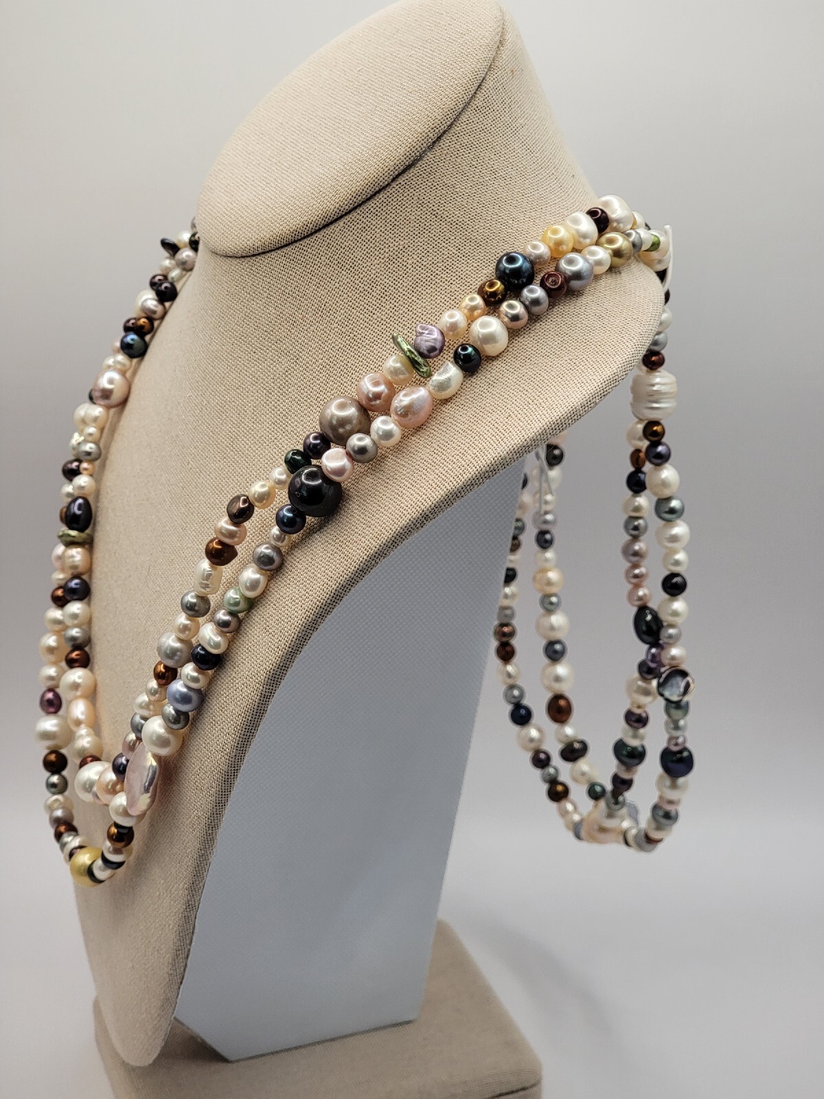 Honora Pearl Necklace Multi-Colored 36″ No Metal Continuous Strand