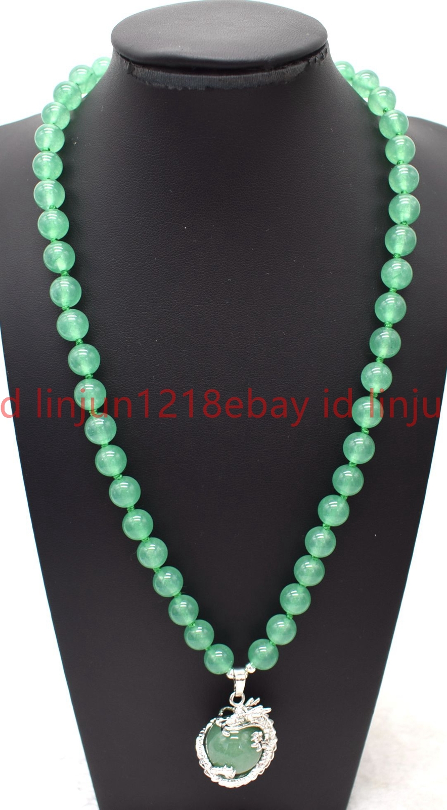 Natural 6/8/10mm Green Aventurine Round Gemstone Beaded Pendant Necklace 16-32in