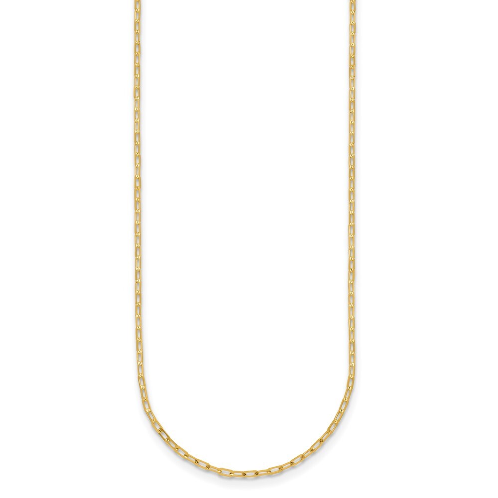 18k Yellow Gold Polished Diamond-cut 1.2mm Solid Oval Link Chain Necklace 20″