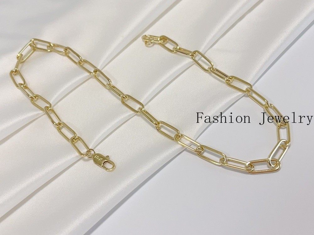 Real Genuine 10K Solid Yellow Gold Paperclip Chain Necklace 26inch 9mm