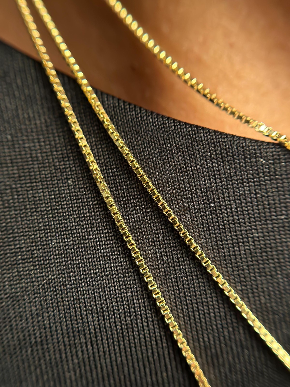 Box Chain Necklace 14k Solid Gold 1mm Dainty Women 16 18 20 Inch