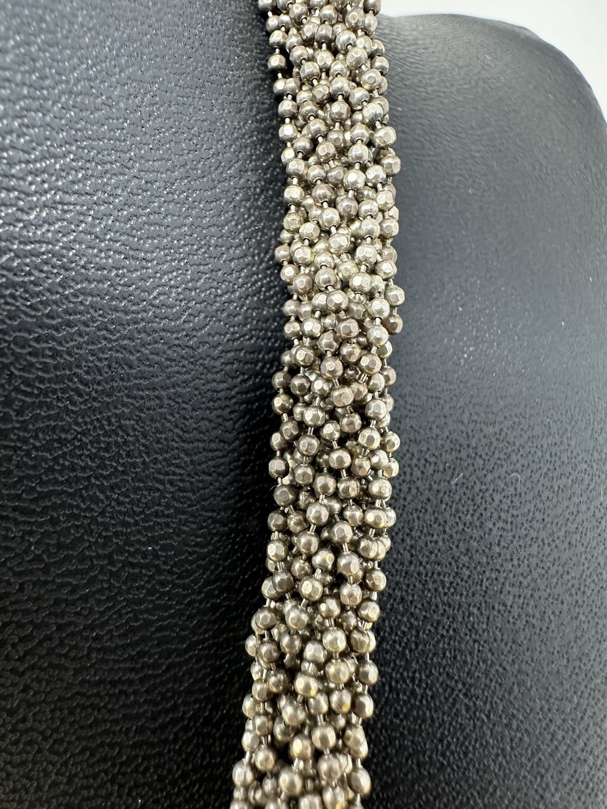 Sterling Silver Beautiful 16 Stranded Braided Choker Necklace 51g 17 Inch Modern