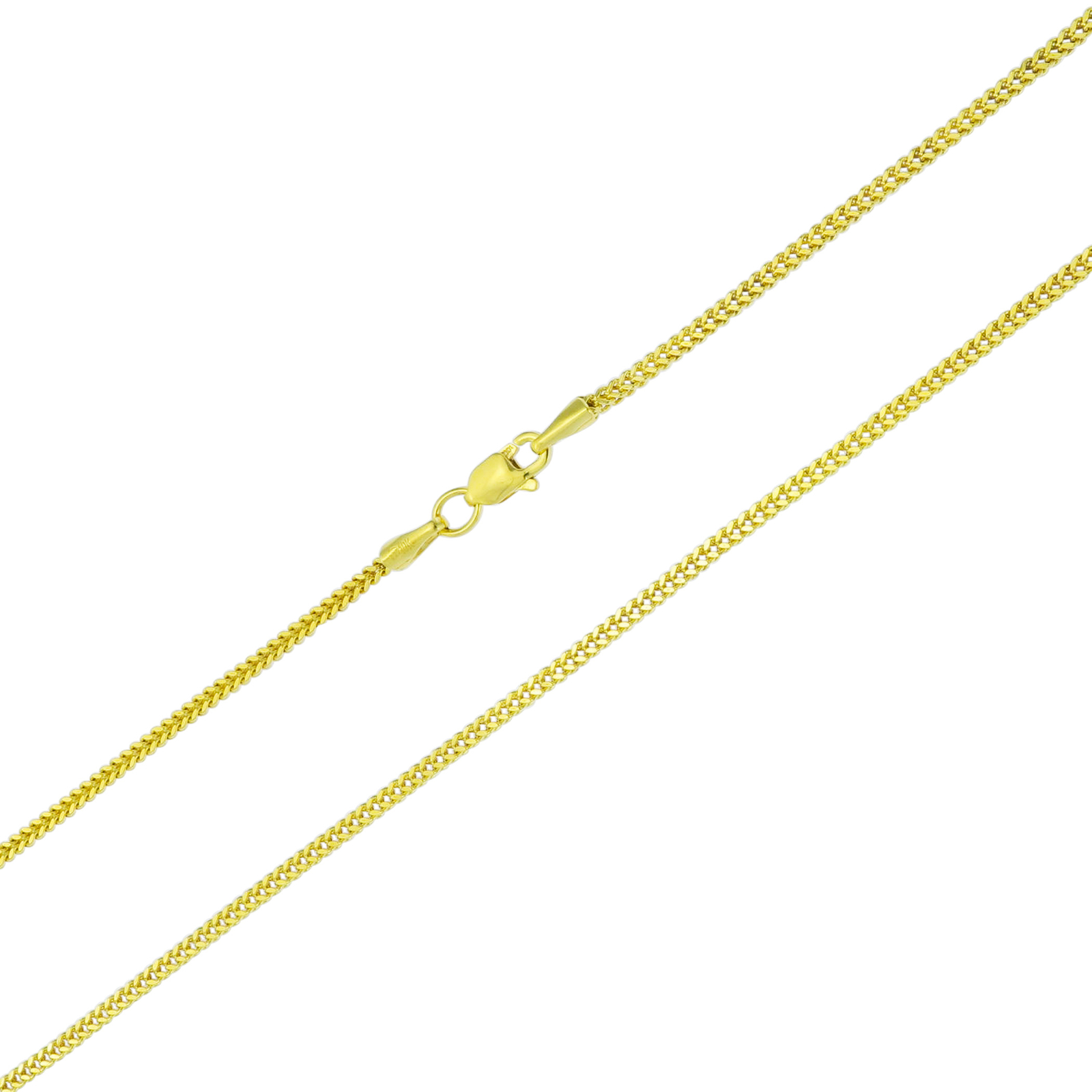 10K Yellow Gold 1.5mm Foxtail Wheat Box Franco Necklace Chain Mens Womens 20″