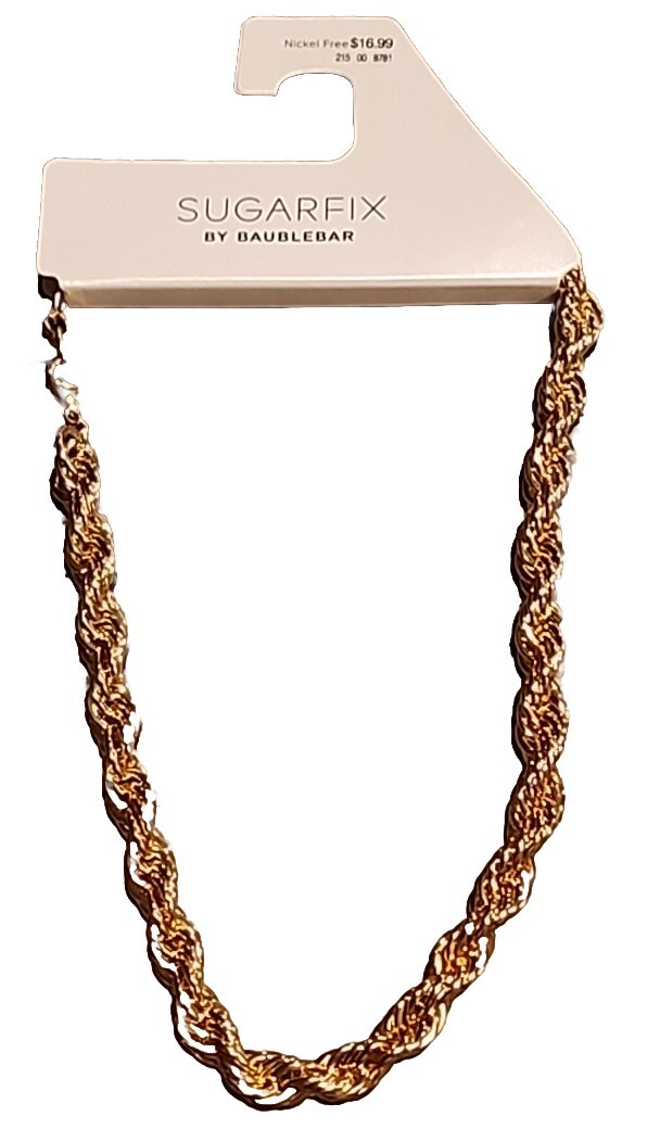 SUGARFIX by Baublebar ~ Goldtone ~ Collar ~ Twisted ~ Nickel Free ~18″ Necklace