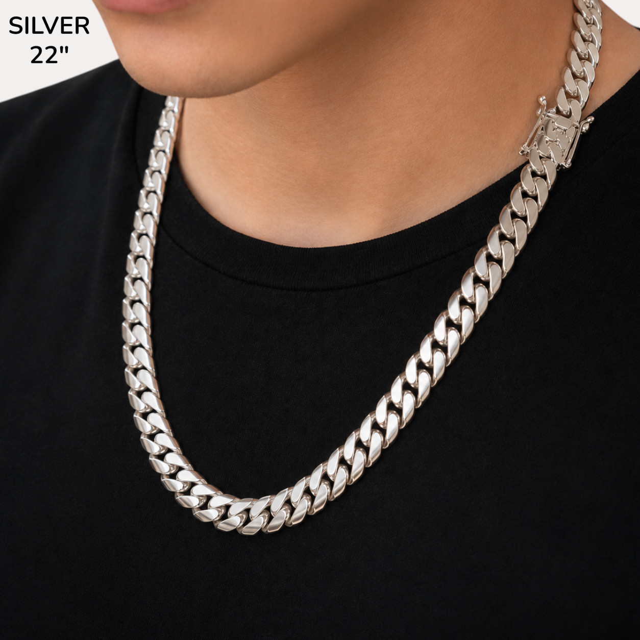 10mm Miami Cuban Chain Necklace – Real Solid 999 Fine Silver HANDMADE IN ITALY